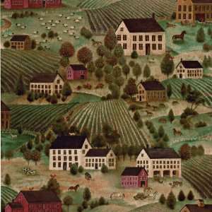 Decorate By Color BC1580021 Green Folk Country Scenic Wallpaper: Home 