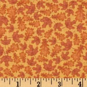  44 Wide Autumn Festival Tossed Leaves Orange Fabric By 