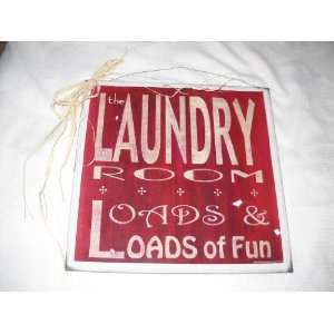  The Laundry Room Loads of Fun Wooden Wall Art Sign