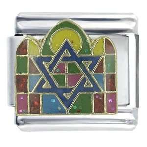   Star Stained Glass Religious Jewish Italian Charm: Pugster: Jewelry