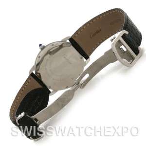 Cartier Ronde Solo Steel Black Leather Mens Watch W6700255  