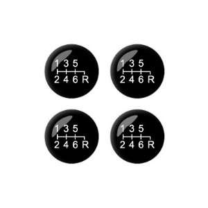  6 Speed Shift Knob   Wheel Center Cap 3D Domed Set of 4 Stickers 