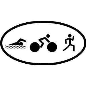  Triathlon swim bike run Logo Vinyl Wall Decal: Home 