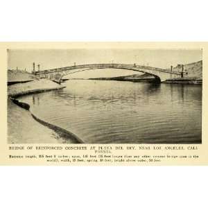  1907 Print Playa Del Rey Concrete Bridge Los Angeles 