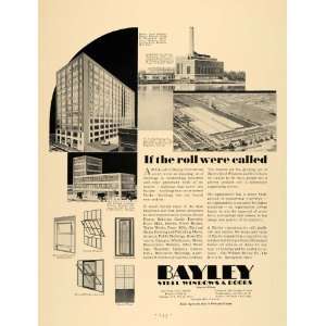  1930 Ad Bayley Steel WIndows Doors W.F. Hall Printing 