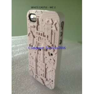  White 3D Castle Hard Case for Iphone 4 / 4s +Screen 
