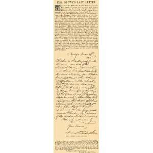  1896 Ad Stowe Harriet Beecher Last Letter Slavery RARE 