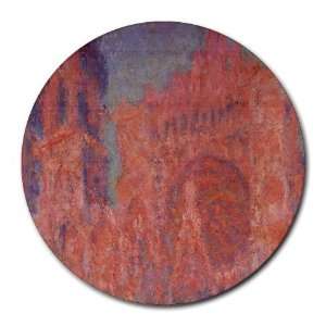  Claude Monet Rouen Cathedral Facade At Sunset Round Mouse 