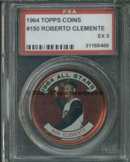 1964 Topps Coin 150 AS Roberto Clemente PSA 5 (9488)  