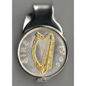 com Gorgeous 2 Toned Gold & Silver Irish half dollar size   Harp Coin 