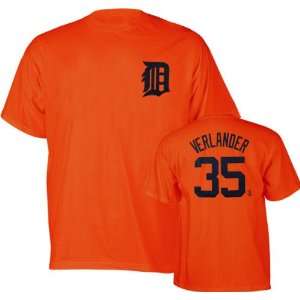   Verlander Orange Majestic Name and Number Detroit Tigers T Shirt