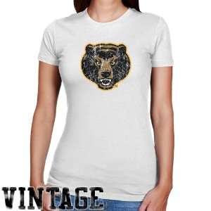  Baylor Bears Ladies White Distressed Logo Vintage Slim Fit 