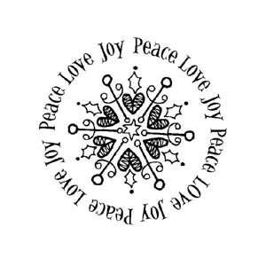   Inkadinkado Joy, Peace, Love Mini Clear Stamp Arts, Crafts & Sewing