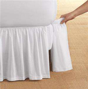 DETACHABLE Bed Skirt ivory 21 drop TWIN with velcro  