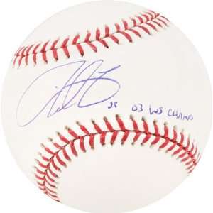  Derrek Lee Autographed Baseball  Details 03 WS Champs 