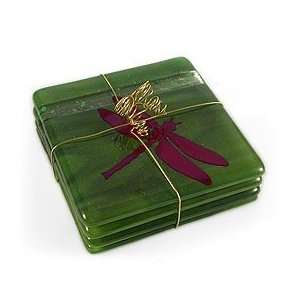  Glass Dragonfly Coasters