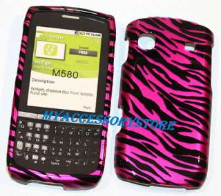 For Samsung Replenish M580 Pink Zebra Protector Faceplate Hard Phone 