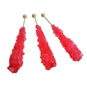 Rock Candy Crystal Sticks   Strawberry, Unwrapped, 120 count  
