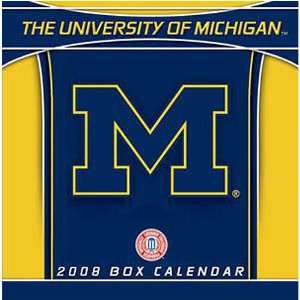 MICHIGAN WOLVERINES 2008 NCAA Daily Desk 5 x 5 BOX CALENDAR  