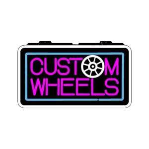 Custom Wheels Backlit Sign 13 x 24
