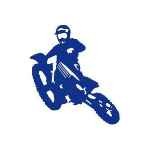  Motocross BLUE vinyl window decal sticker: Office Products