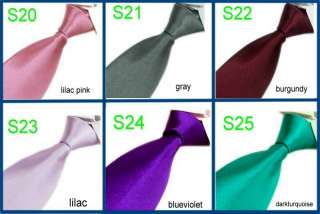 Solid Mens Neck Tie 100% Silk Handmade Plain Necktie SH  