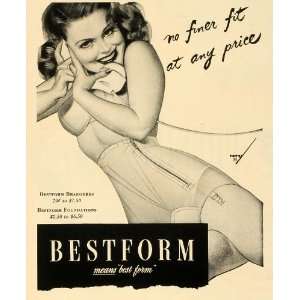 1944 Ad Bestform Bras Undergarments Risque Brunette Girl Artist George 