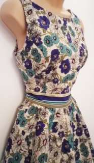   1950s Style Pin Up Rockabilly Floral Hepburn Jive Tea Dress 10  