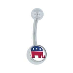  Republican Elephant Logo Belly Button Navel Ring Jewelry