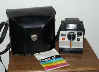 Vintage Polaroid Rainbow Instant Camera with Flash Bar Attachment 
