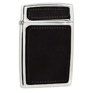  Black Leather Stainless Steel Business Card Holder