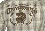 Dragonfly Cash Dead Rocker Green Plaid Embroidered Shirt