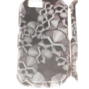 Motorola I1 Silver Skulls Design Hard Case Cover Skin Protector Boost 