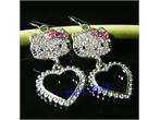 High quality NEW cute Crystal PINK hello kitty earrings Gift A60 