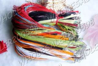 WHOLESALE 120 strands 12 Colors Silk Necklace Cords 43+5cm(6+1)