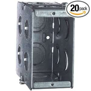 Steel City GW135 G Masonry Outlet Box, Gangable, 3 3/4 Inch Length by 