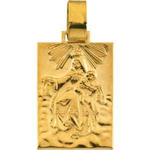  14K Yellow Gold Our Lady Of Mt. Carmel Medal   19.40mm 