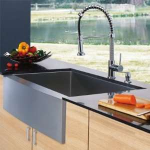  Vigo VG15002 Farmhouse Stainless Steel Kitchen Sink Faucet 