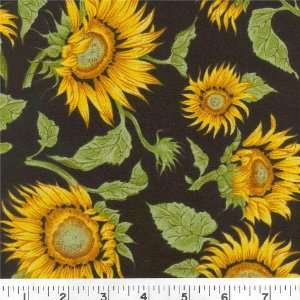   45 Wide *Sunflower Garden Fabric By The Yard: Arts, Crafts & Sewing