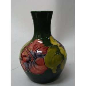  Moorcroft Vase with Multi Colored Hibiscus Decor Kitchen 