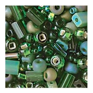  Czech Glass Mini Bead Mix   28gr/Dark Green