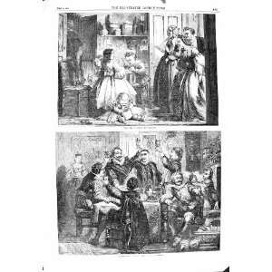  1860 MERRY CHRISTMAS CELEBRATION CHILDREN STEALING JAM 