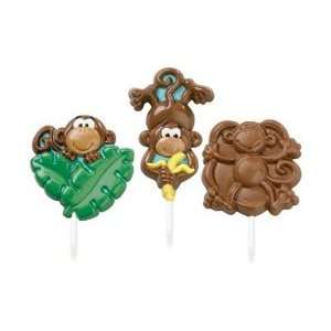  Wilton Lollipop Mold Monkey 3 Cavities (3 Designs); 6 