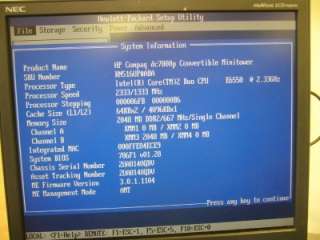 Hp Compaq dc7800p Convertible Minitower E6550 Intel Core 2 Duo 2.33GHz 