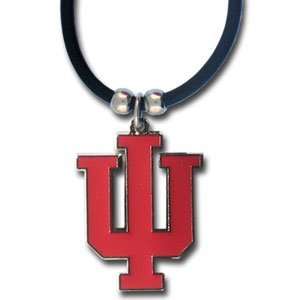  Indiana Hoosiers Rubber Cord Necklace Pendant Sports 