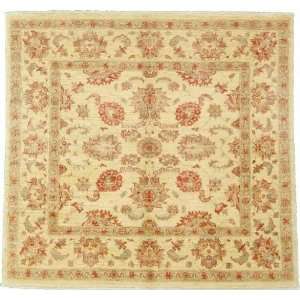   10 Ivory Hand Knotted Wool Ziegler Square Rug: Furniture & Decor