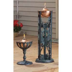   Copper Oil Lamp with Greco style Base 
