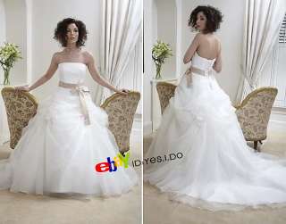   White/Ivory straight neck line Wedding dress size 6 8 10 12 14 16 18