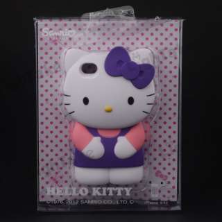 3D Hello Kitty Cute Soft Silicone Back Case Cover Skin for iPhone4 4S 