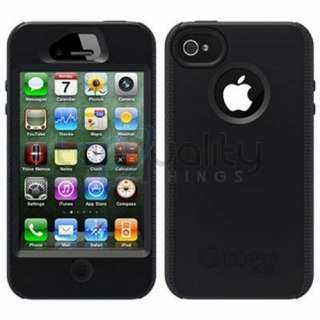 New Apple iPhone 4 4S OtterBox Impact Series Case Black Silicone Skin 